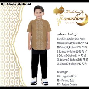 Baju Muslim Setelan Kemeja Koko Anak