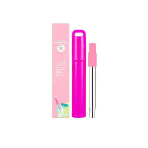 Telescopic Reusable Drinking Straws Stainless Steel Metal Straws Folding Straw Set With Case Cleaning Brush Camping Travel Straw