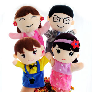 Family Puppet Doll Plush Toys Finger Characters Kindergarten Performance Storytelling Dad Mom Kids Soft Stuffed Animal Toy