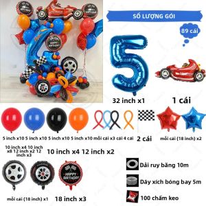 89 Chiếc Cột Bóng Bay Chủ Đề Đua Xe Màu Xanh Dương Số Sinh Nhật Đồ Trang Trí Tiệc Sinh Nhật Bóng Bay Latex Cho Sự Kiện Số Từ 1-9 Dùng Cho Tiệc Chào Đón Em Bé