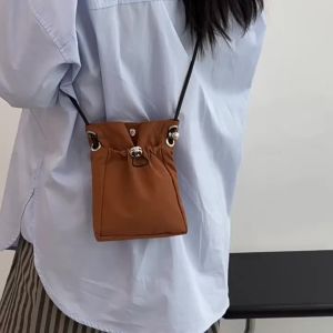 1× Nylon Crossbody Bag Soft Mini Phone Wallet Multifunctional Canvas Square Shoulder Bag Messenger Bag for Outdoor Hiking Travel