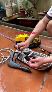 Dây Rửa Xe 10m15m.20m Cho Máy Bơm Xịt Rửa Áp Lực Cao - Ren nối sung 14mm | ống dây xịt rửa xe áp lực cao