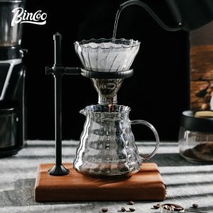 BINCOO Hand Made Coffee Rack Drip Filter Cup Holder Filter Adjustable Support Glass Sharing Pot Appliance Set