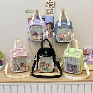 Simple Crossbody Bag Womens All-Matching Girlish Transparent Small Bag Student Cute Handbag Lightweight Nylon Casual Womens Bag