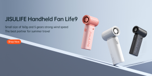 JisuLife Mini Fan Portable 5000mAh 5 speeds Strong wind Handheld Pocket for Ourdoors kipas tangan