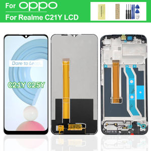 6.5" For Oppo Realme C21Y RMX3261 LCD Display Touch Screen with Frame For Oppo Realme C25Y RMX3265 LCD Replacement