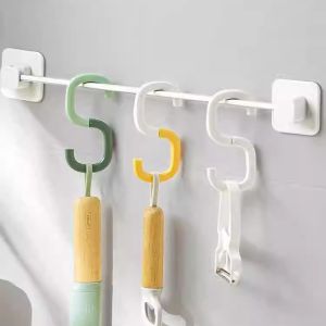 กิ๊บติดผนังรูปตัว S สำหรับครัว ห้องน้ำ ใช้ในบ้าน หลายฟังก์ชัน ทำจากพลาสติก กิ๊บติดเสื้อผ้า ป้องกันการหล่น