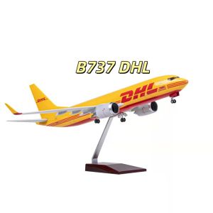 1:85 Scale Aircraft B737-800 Model DHL Cargo Express 47CM Airline With Base Landing Gears Boys Resin Plane Model For Collection