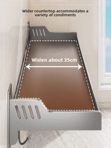 Wall-Mounted Kitchen Storage Rack Microwave Oven Rack Baking Oven Holder Home Use Wall Hanging Storage Shelf Organizer