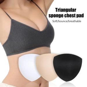 1pair Triangle Bra Pads Comfortable Breathable Seamless Underwear Inserts  Yoga Sports Bra Matching Sponge Breast Pads