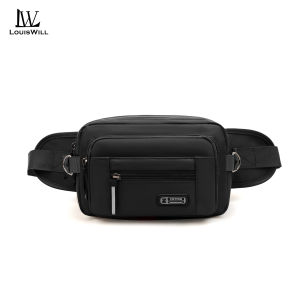 LouisWill Men Waist Bag Shoulder Bag Chest Bag Fashion Cross Body Bag Oxford Waterproof Bag Multi Layer Large Capacity Leisure Bag Street Bag Casual Bag Lightweight Messenger Bag Travel Bag Sports Bag