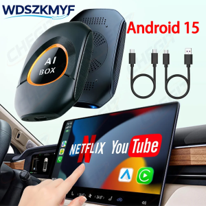 2026 NEW Android 15.0 Smart CarPlay AI Box Mirrolink Wireless CarPlay Android Auto Adapter 2G+16G Tv Box For YouTube Netflix