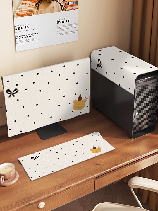 Adorable Cartoon Computer Dust Cover Desktop Monitor Main Box Dustproof ...