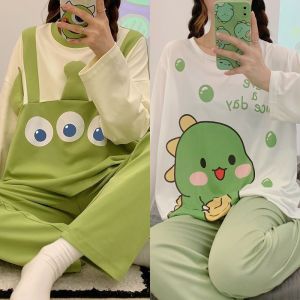 ชุดนอนผู้หญิงสำหรับฤดูใบไม้ผลิและฤดูใบไม้ร่วงชุดอยู่บ้านฤดูใบไม้ร่วงใส่ออกไปข้างนอกได้ไซส์ใหญ่แบบใหม่ปี2023ฤดูหนาวแขนยาวผ้าฝ้ายแท้