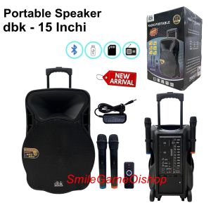 Speaker Bluetooth Portable dbk-15 Inch free 2 mic