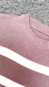 Maudy Sweater Blouse Atasan Rajut Wanita Motif Garis Garis