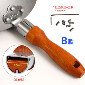 Real Wood Handle Wok Handle Accessories Heat Resistant Universal for Stir-Fry Pots Two Three Hole Kitchen Cooking Utensils