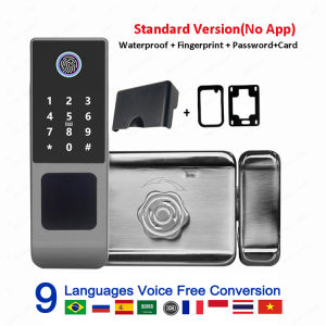 IP66 Waterproof Tuya Smart Lock Wifi Double Fingerprint Lock Outdoor Gate Digital Password Remote App Home Electronic Rim Lock