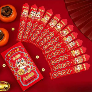 YESPERY 12pcs/box Creative 2026 New Year Red Packet Party Game Draw Lots Red Envelope Zodiac Horse Hongbao Chinese New Year Angpao Gift 新年红包