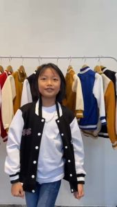 Jaket Varsity Anak Laki Laki Inisial A Umur 2 3 4 5 6 7 8 9 10 11 12 Tahun Jaket Baseball Anak Cewe Cowo/Hoodie Swaeter Anak Inisial A