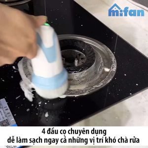 Máy Cọ Rửa Điện Cầm Tay Đa Năng Mifan K3 25W - Kèm 4 Đầu Chổi Pin Sạc 2000mAh Chống Nước IPX7 Tốc Độ 500rpm Bảo Hành12 Tháng
