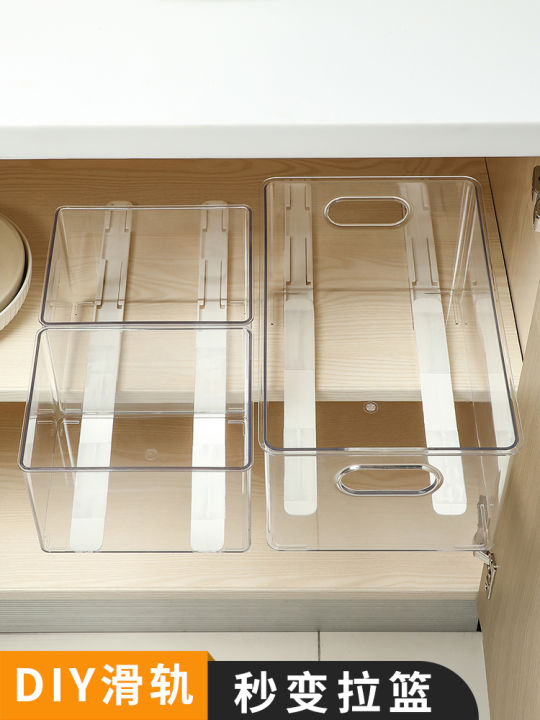 Kitchen Draw Track Home Multi-Functional DIY Drawer Slide Tracks Kitchen Bathroom Cabinet ...