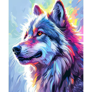 KAYOU | Acrylic Paint By Numbers Wolf Painting By Numbers on Canvas Coloring By Number for Adults Paint Digital Art