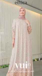 Gaun Lengan Sedang V-Neck Wanita - Elegan & Nyaman untuk Segala Acara