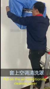 Air Conditioner Cleaning Cover with Air Conditioning Cleaning Cover Tightening Belt Waterproof Cleaning Bag