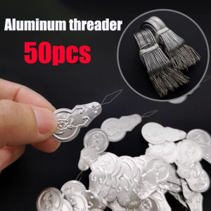 1-50PCS Aluminum Sheet Needle Threader Sheet Needle Threader Quick Needle Threading Tool Hand Sewing Needle Sewing Machine Thread Guide