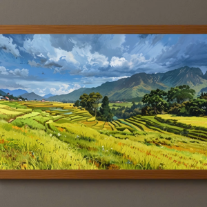Tranh Nghệ thuật "Ruộng Bậc Thang" VIETSMART ART - Acrylic trên toan vải 60 x 90cm