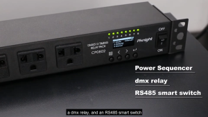 DMX Power Relay Controller 8 Outlet Programmable Power Sequencer for Stage Lighting Rack Mount