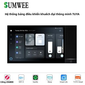 Bảng Điều Khiển Màn Hình Cảm Ứng Thông Minh Tuya Wifi 8 Inch Tích Hợp Alexa Gateway ZigBee IR Bluetooth Âm Thanh Cho Rạp Hát Gia Đình