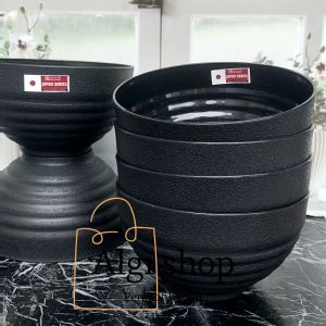4Pcs Free Sendok Mangkuk Ramen Terbaru Tahan Panas Hitam Unik Berulir Terlaris