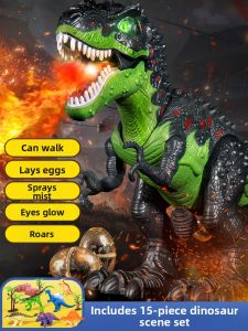 KAKABEIER | Remote Controlled Dinosaur Toy Walks Fires and Lays Eggs for Kids 3-6 Year Olds