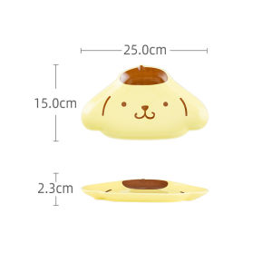 For Sanrio Dinner Plate for Kuromi Kids Anime Irregular Kawaii Ceramic Saucer Tableware Cute Fruit Plates Cartoon Snacks Tray