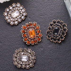 6pcs 16/23mm Rhinestone Decorative Hollow Out Metal Square Buttons For Women Shirts Sweater Coat Jacket Sewing Accessories