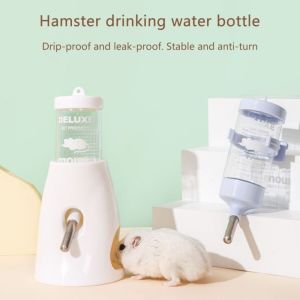 LETIGO Plastic Hamster Water Dispenser 3Colors Non Slip Feeding Kettle with Stand Standable Leak-proof Double Ball Design Bottle Dispenser Pet Supplies