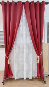 MR.CURTAIN Tiffany Sheer Langsir Lace Bersulam Bunga Siap Jahit Cangkuk & Ring / Ready Made Day Curtain Hook Ring for Window & Sliding Door