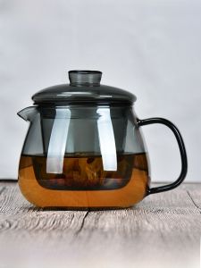 ชุดชาแก้ว Borosilicate หนา ทนความร้อนสำหรับใช้ในสำนักงาน ชุดชาแบบแยกน้ำชาและใบชา ชุดชาแบบจีน ชุดชาสำหรับใช้ในบ้าน