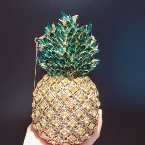 Pineapple Diamond Dinner Bag Fruit Party Banquet Full Diamond Handheld Bag Water Diamond Womens Bag Clutch
