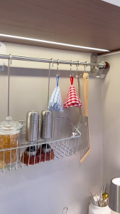 SJorage 304 Stainless Steel Kitchen Wall Mounting Hooks Rack No Drill Utensil Holder Knife Rack Pot Lid Spoon Hanging Storage Organizer