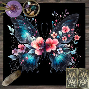 VIKAMA Bánh Xe Cung Hoàng Đạo Khăn Trải Bàn Tarot Chòm Sao Mặt Trời Mặt Trăng Thảm Bói Toán - Vải Bàn Thờ Huyền Bí Huyền Bí Polyester Bền Bỉ Trang Trí Nhà Cửa