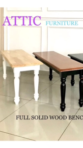 Bench / Wooden Bench / 2 Seaters Bench / Full Solid Wooden Bench / ATTIC FURNITURE JF FULL SOLID WOODEN BENCH CHAIR