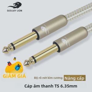 Cáp Âm Thanh Guitar 3M/8M/10M 6.35MM Đôi Đường Kết Nối Thẳng Mạ Bạc OFC Viền Bện Cáp Khuếch Đại Cho Nhạc Cụ Bass