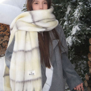 Korean Style Plaid Scarf for Women Winter Warm Neck Protection Scarf Shawl Shoulder Wrap Multifunctional Long Rectangle Scarf