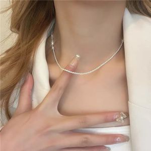 Sparkling Silver Necklace Choker Trendy Versatile Sweet And Cool Style Full of Stars Match All Accessories Titanium Steel Pendant