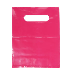 10pcs Colorful PE Plastic Handle Bags Party Favor Gift Bags Goodie Bags with Handle for Kids Adult Birthday Wedding Party