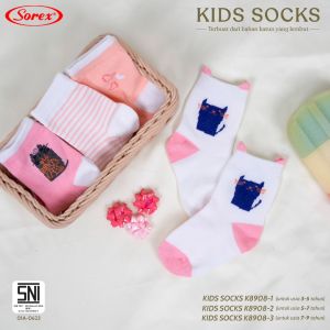 (HARGA PER 6 PASANG) SOREX KIDS GIRL SOCKS K8908 - KAOS KAKI ANAK PEREMPUAN