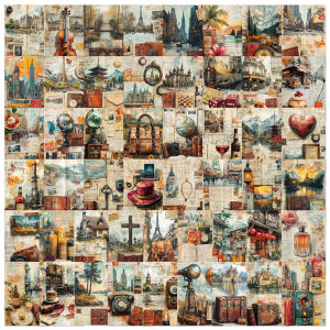 Vintage Style Travel Diary Page Stickers 50 Pieces Record Beautiful Scenery Decorative Waterproof Decals for Scrapbooking